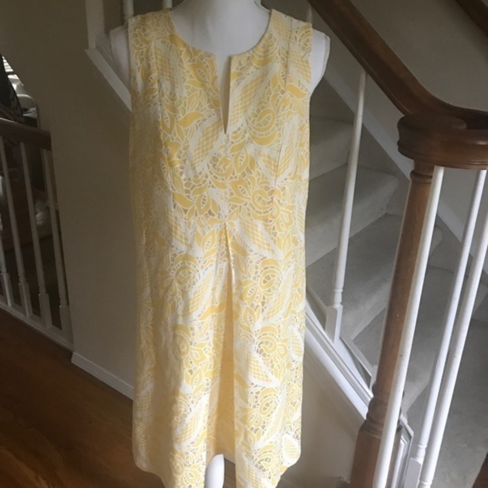 LOFT outlet yellow lace sleeveless dress size 8